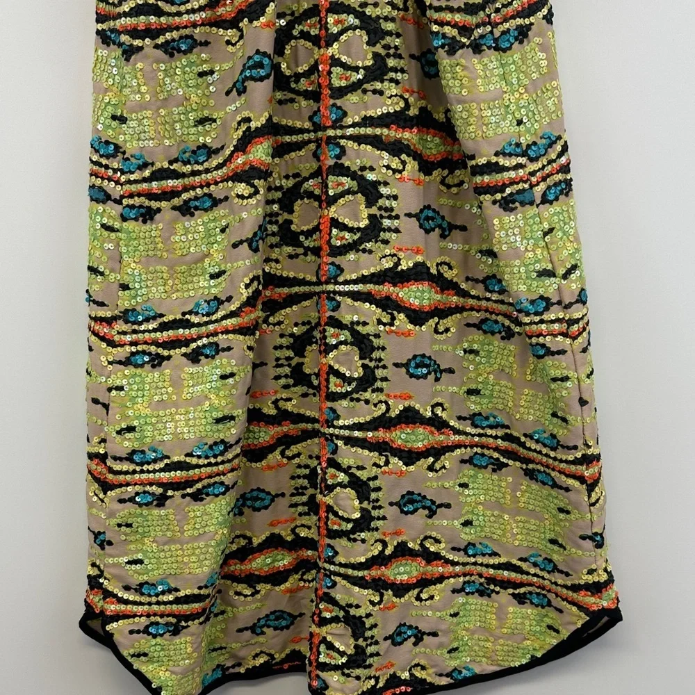 Rapsodia Sequin Kaleidoscope Print Racerback Tank Mini Dress XS